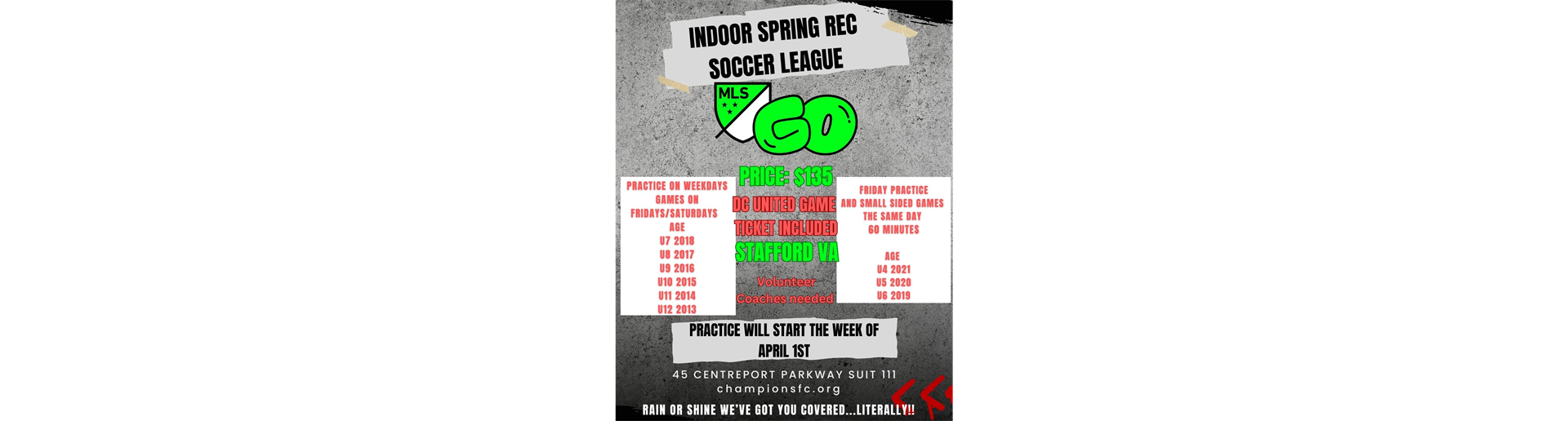 MLS GO INDOOR SOCCER LEAGUE